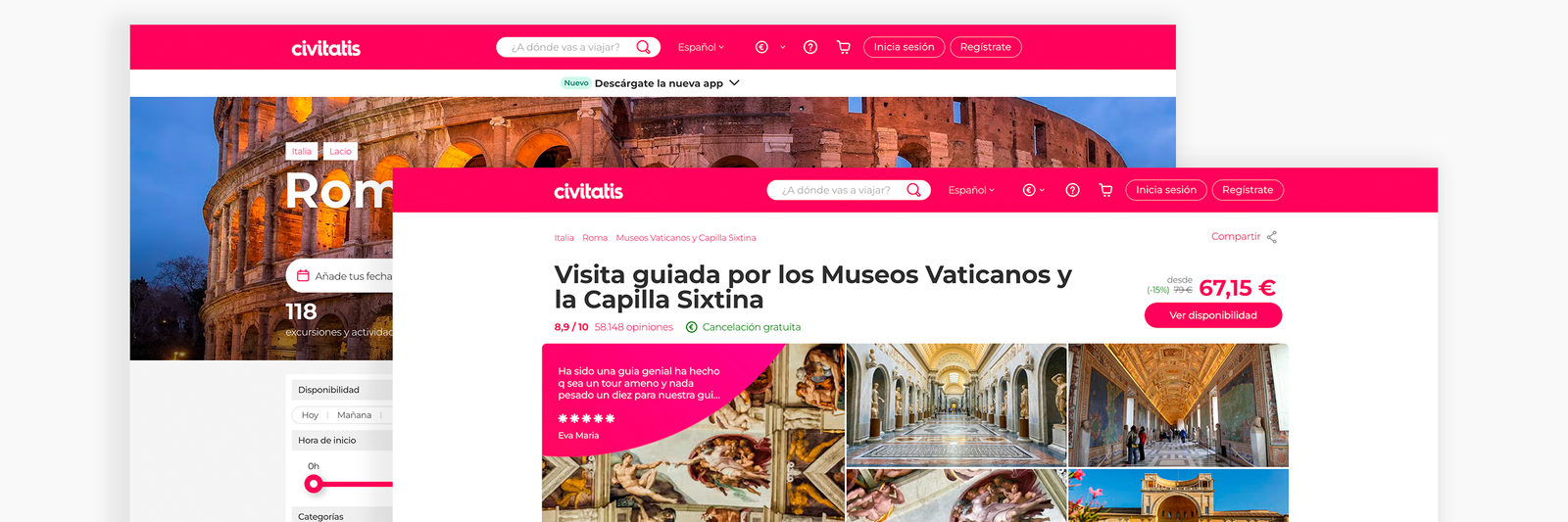 Civitatis web UX