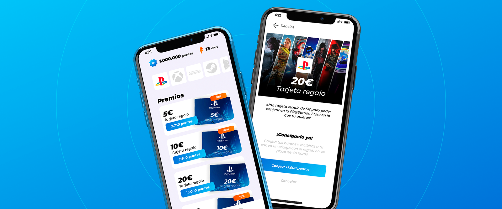 XP Walker app pantallas